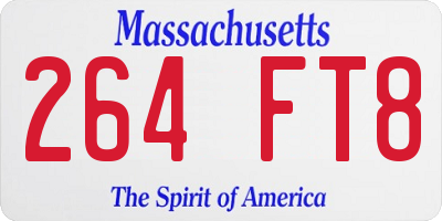 MA license plate 264FT8