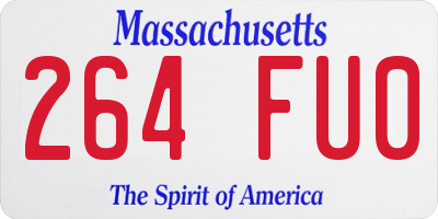 MA license plate 264FU0