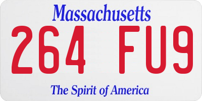 MA license plate 264FU9