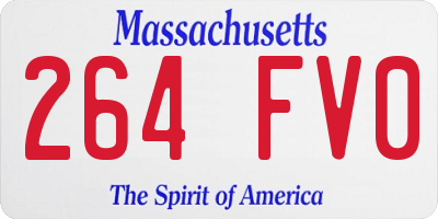 MA license plate 264FV0