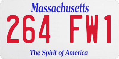 MA license plate 264FW1