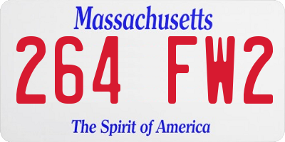 MA license plate 264FW2