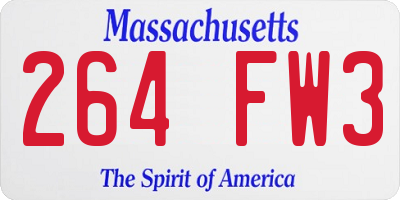 MA license plate 264FW3