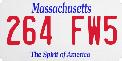 MA license plate 264FW5