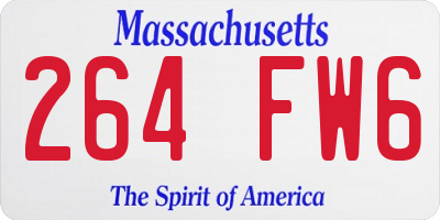 MA license plate 264FW6