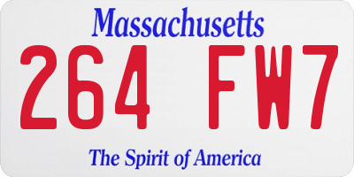 MA license plate 264FW7