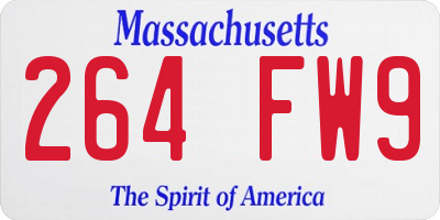 MA license plate 264FW9