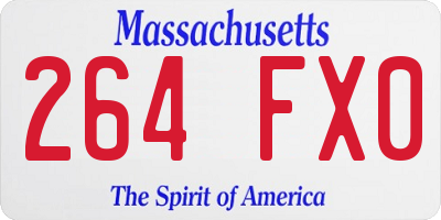 MA license plate 264FX0