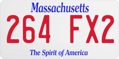 MA license plate 264FX2