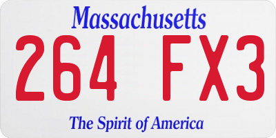 MA license plate 264FX3