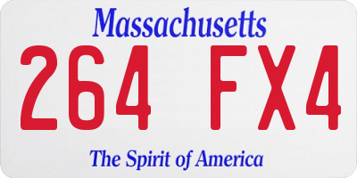 MA license plate 264FX4