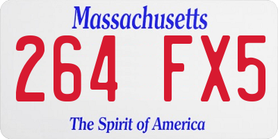 MA license plate 264FX5