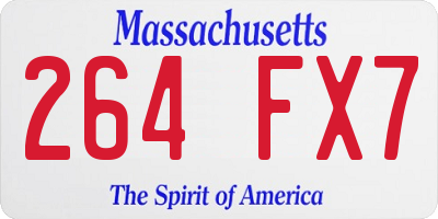 MA license plate 264FX7