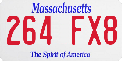 MA license plate 264FX8
