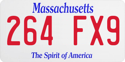 MA license plate 264FX9