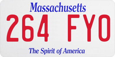 MA license plate 264FY0