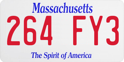 MA license plate 264FY3