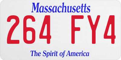 MA license plate 264FY4