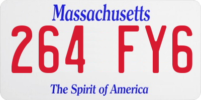MA license plate 264FY6