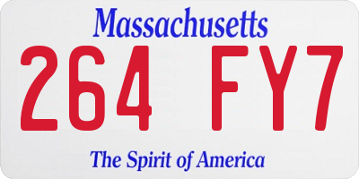 MA license plate 264FY7