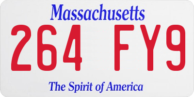 MA license plate 264FY9