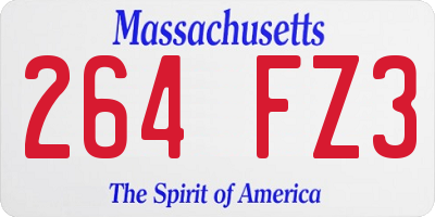 MA license plate 264FZ3