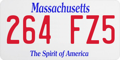 MA license plate 264FZ5