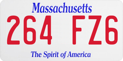 MA license plate 264FZ6