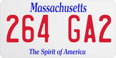 MA license plate 264GA2