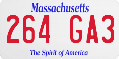 MA license plate 264GA3