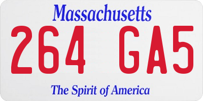 MA license plate 264GA5