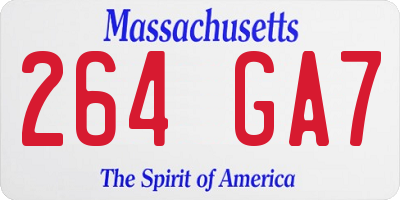 MA license plate 264GA7