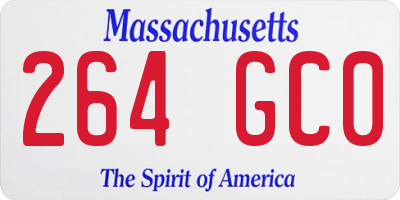 MA license plate 264GC0
