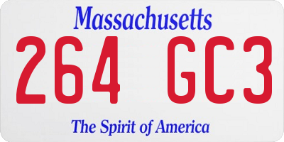 MA license plate 264GC3