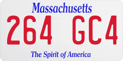 MA license plate 264GC4