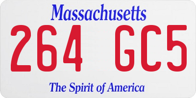 MA license plate 264GC5