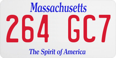 MA license plate 264GC7