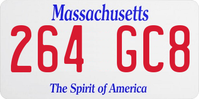 MA license plate 264GC8