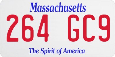 MA license plate 264GC9