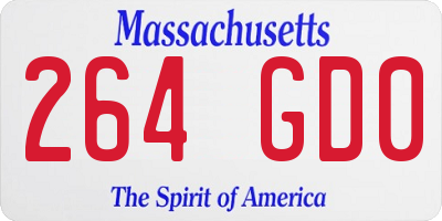 MA license plate 264GD0