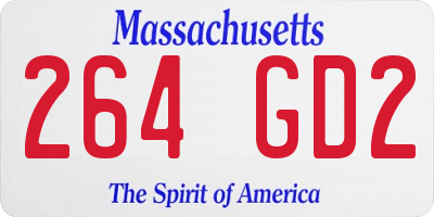 MA license plate 264GD2