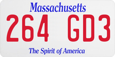 MA license plate 264GD3