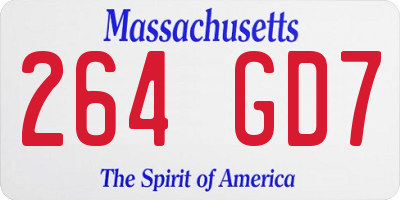 MA license plate 264GD7