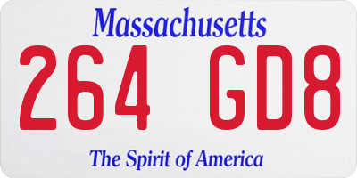 MA license plate 264GD8
