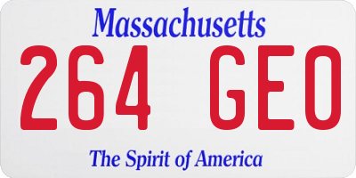 MA license plate 264GE0