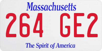 MA license plate 264GE2