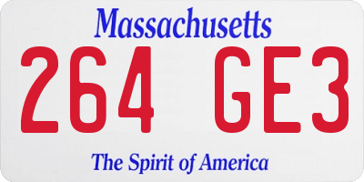 MA license plate 264GE3