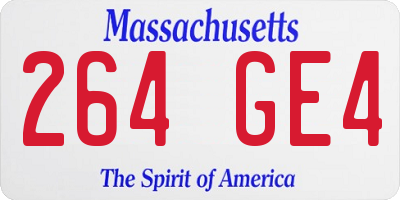 MA license plate 264GE4