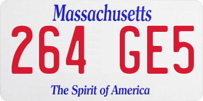 MA license plate 264GE5