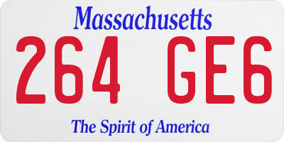MA license plate 264GE6